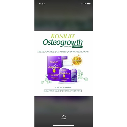 KONILIFE Osteogrowth isi 30 kapsul buy 1 free hansanitizer & botol minum