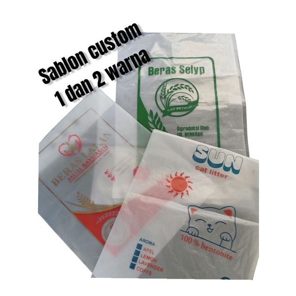 Sablon custom plastik beras 10an kg