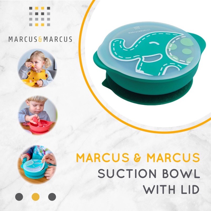 Marcus and Marcus Silicone Suction Bowl with Lid - Perlengkapan makan anak