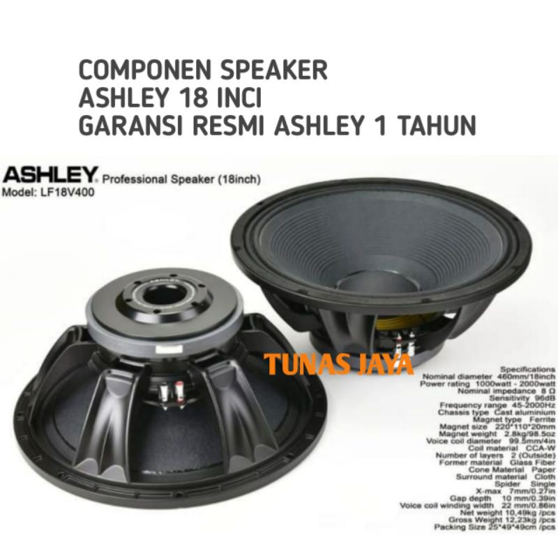 SPEAKER COMPONENT ASHLEY LF18V400 WOOFER ASHLEY LF 18V400