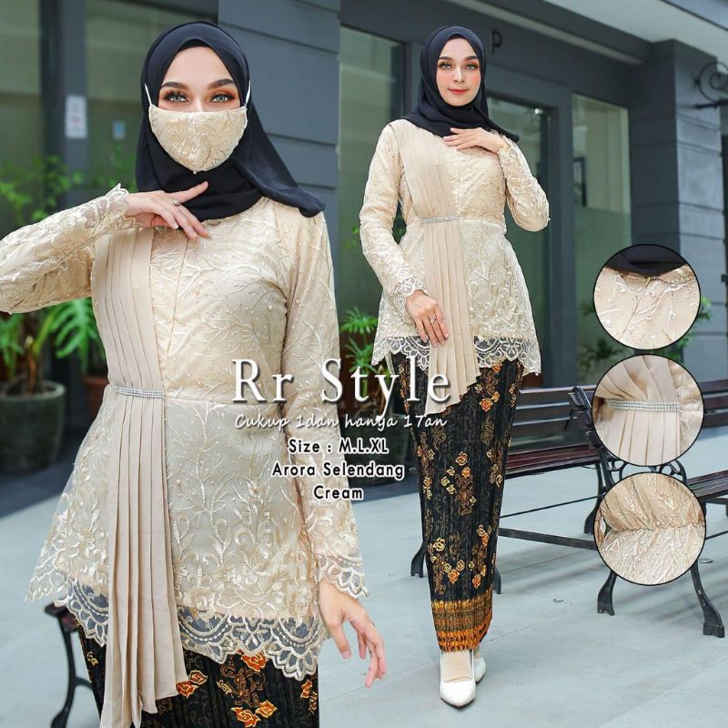 SET KEBAYA AURORA SELENDANG - KEBAYA MODERN - KEBAYA WISUDA - KEBAYA PESTA - ATASAN KEBAYA MODERN - KEBAYA KEKINIAN - KEBAYA BRUKAT - ATASAN KEBAYA BROKAT - SET KEBAYA MODERN - SET KEBAYA - KEBAYA PESTA