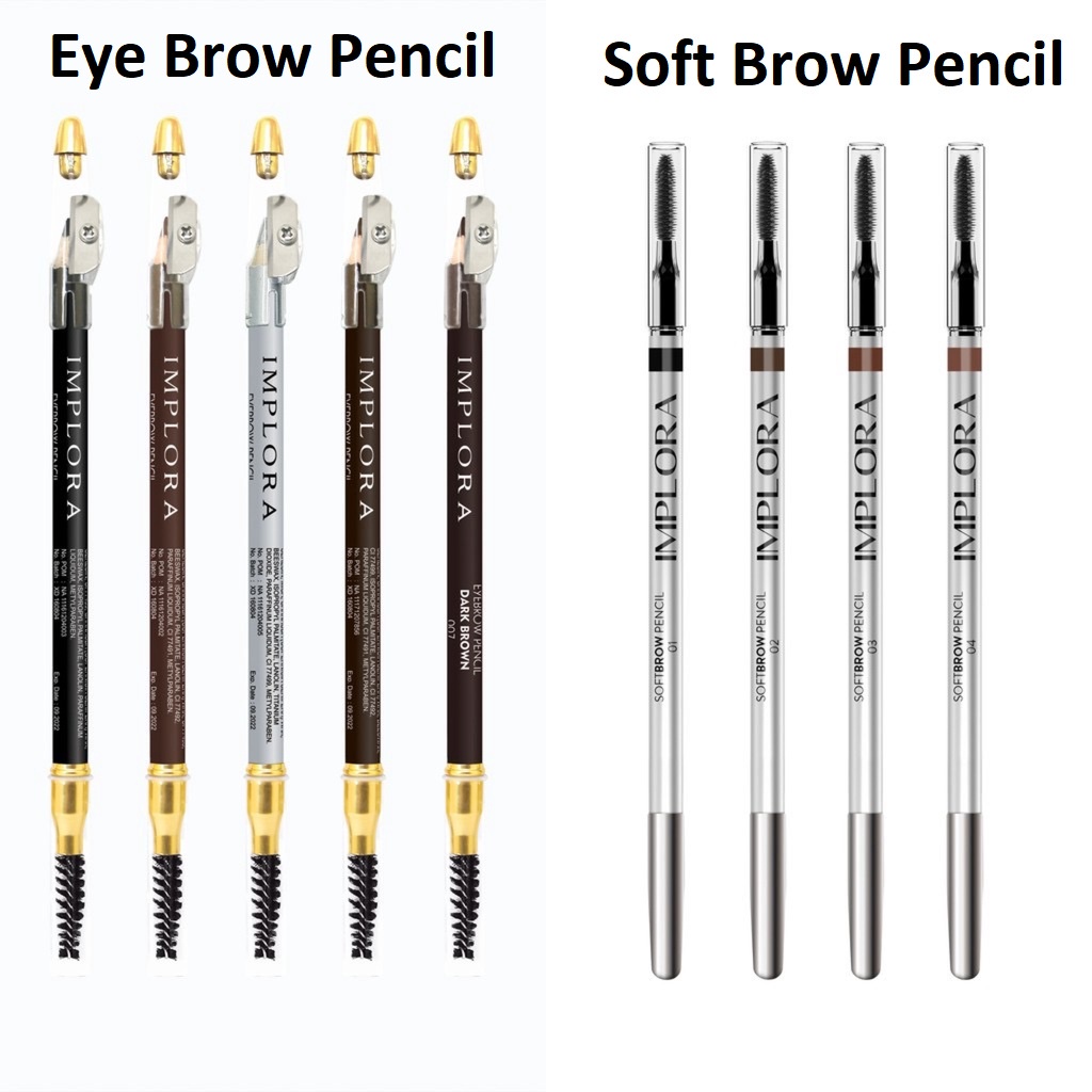 IMPLORA Pensil Alis 2in1 Eyebrow Softbrow Pensil Alis Implora Brown Black Pencil Alis BPOM