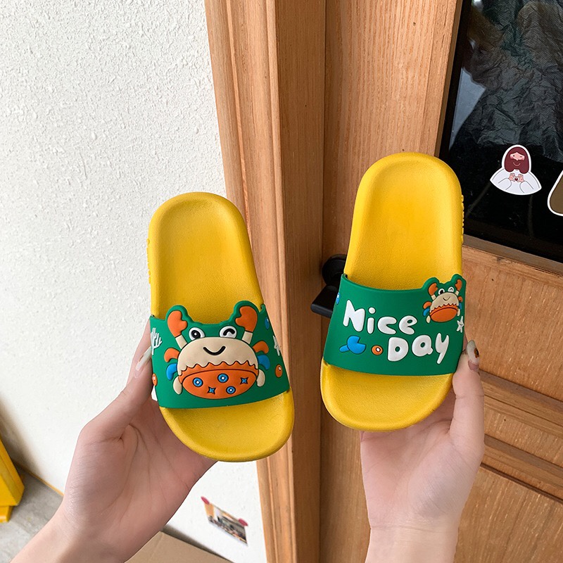 JOS0065 Sandal Anak Selop Motif Kepiting / Sendal Karakter Anak Lucu