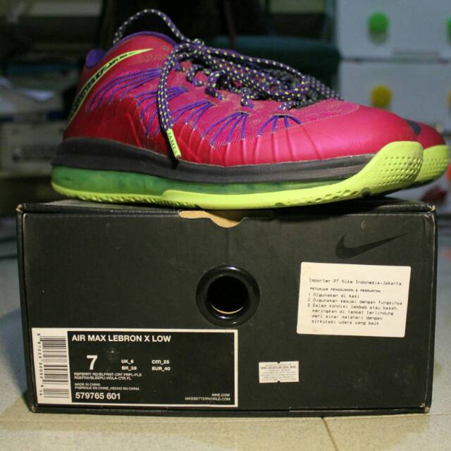 Sepatu basket Nike Lebron 10 Low Raspberry original