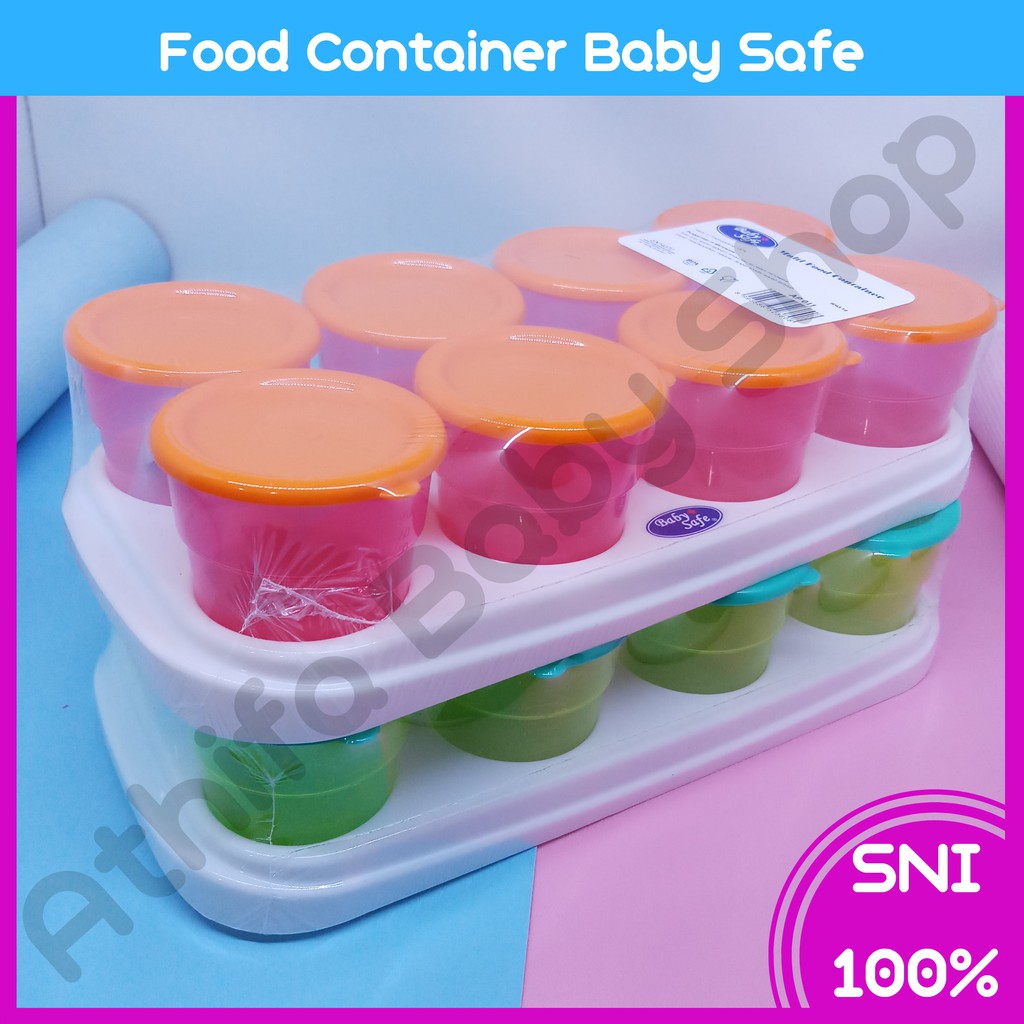 Tempat Makan Bayi Wadah MPASI Penyimpan Makanan Bayi Baby Safe AP011 MultiFood Container isi 8