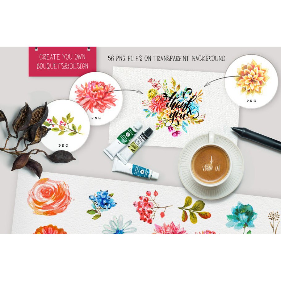 Designers Watercolor Bundle - JPEG Ultra HD