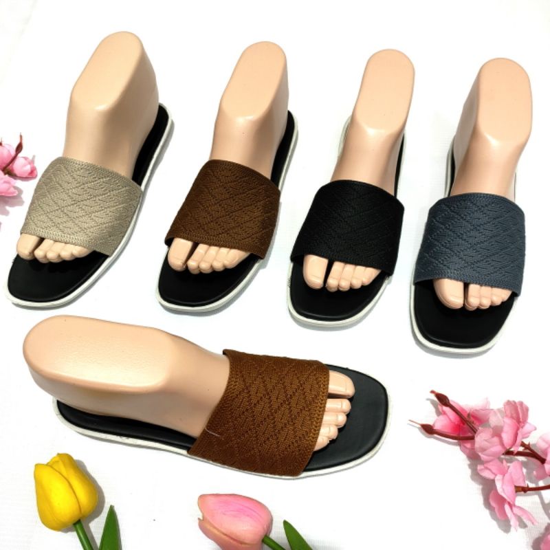 sandal wanita rajut Import Felonie WM 06 Selop Rajut halus terbaru murah