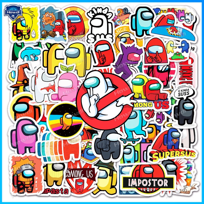 Stiker Motif Kartun Game Among Us Anti Air Untuk Mobil / Helm Motor