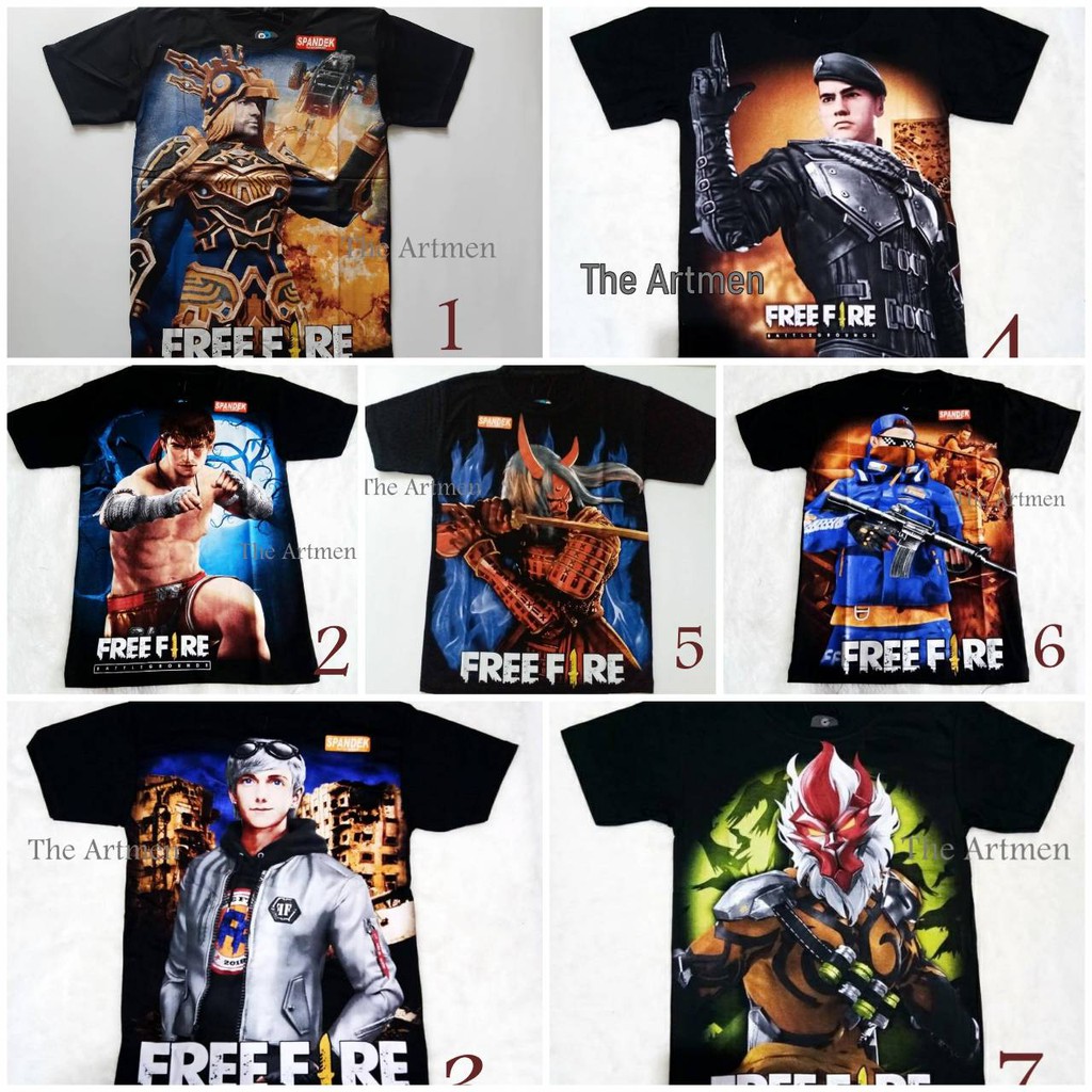 Kaos Game Anak - Kaos Free Firee Lengkap / Kaos FF / FREE FIREE / KAOS FF