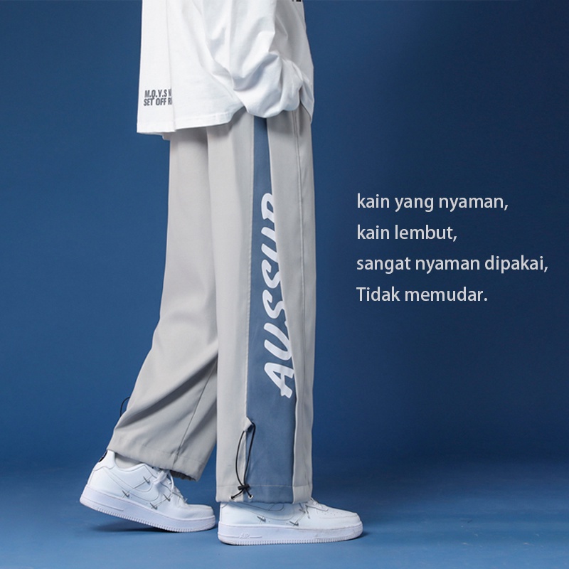 Cargo pants celana olahraga pria panjang loose pants jumbo joging Korean style overall pria kaki pasang merek lurus longgar gaya celana kasual celana cargo panjang pria Celana training panjang Celana Olah Raga celana joging