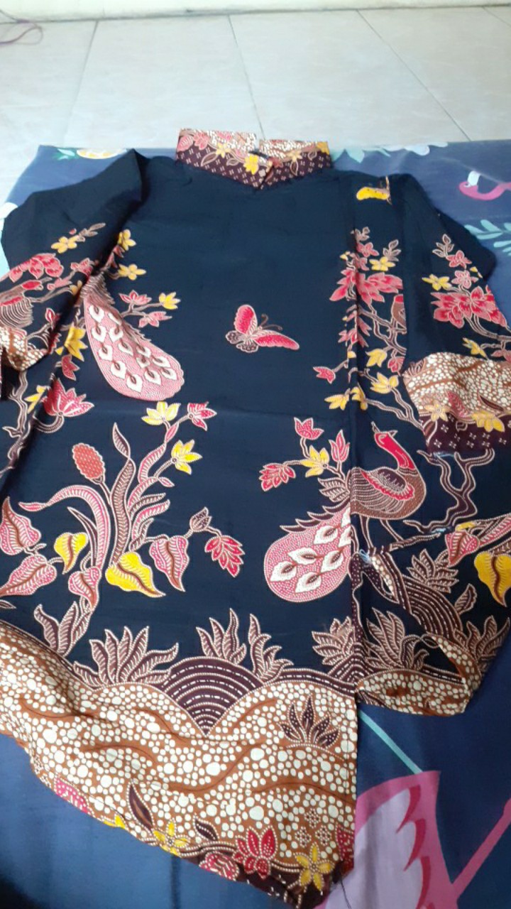 Grosir Terlaris Genes Jelita Tunic Navbor Yelbor Whitbor Creambor Tunik Batik Modern Hrb060