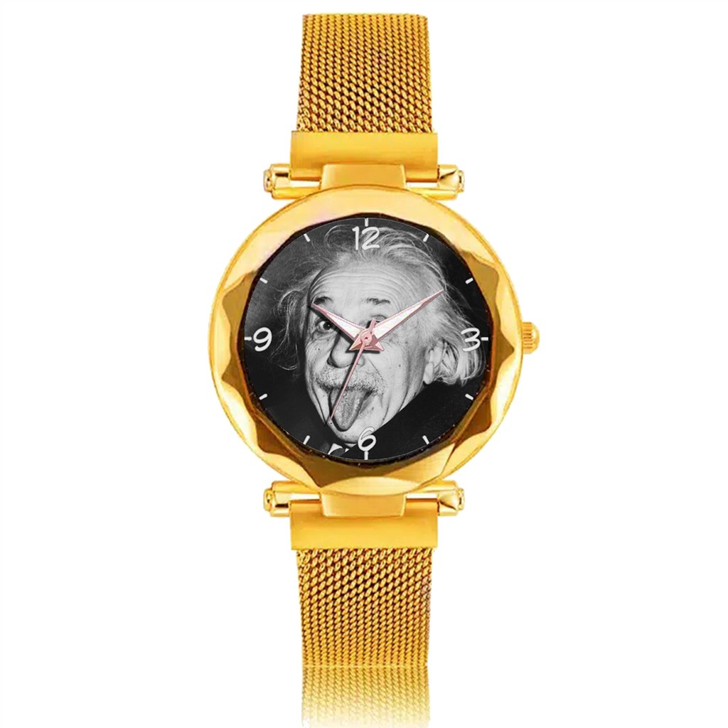Jam Tangan Wanita Custom - ALBERT ENSTEIN Free Box &amp; Batre Cadangan