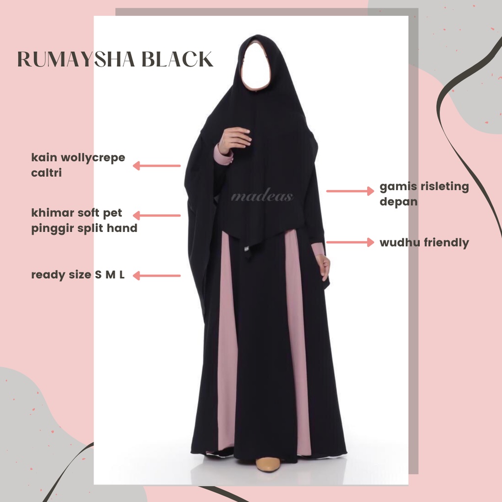 gamis polos premiun rumaysha set madeas