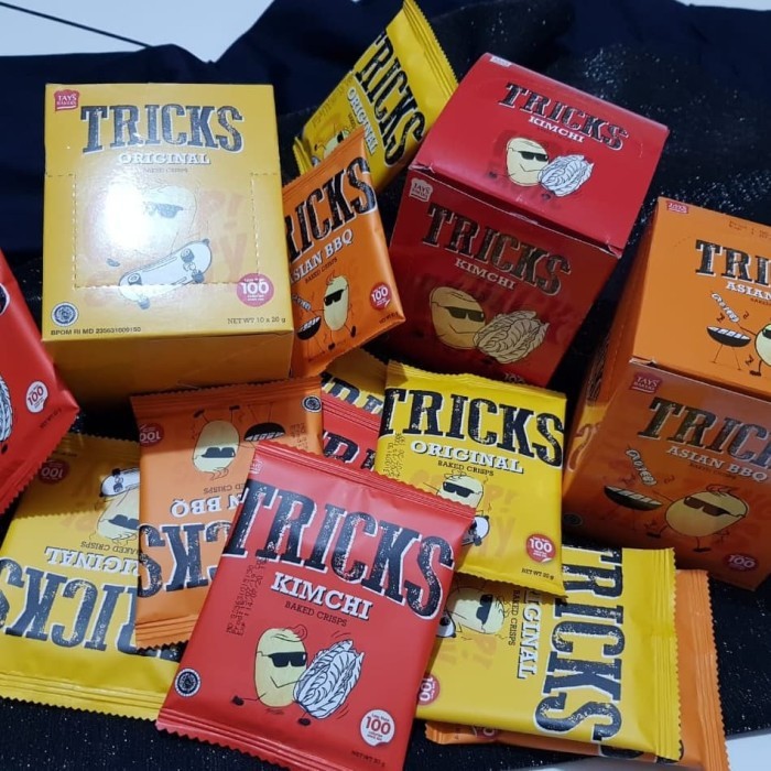 Jual TRICKS SNACK KENTANG PANGGANG POTATO BAKED CRISPS 1 DUS ISI 24 KOTAK 10 SACHET Shopee