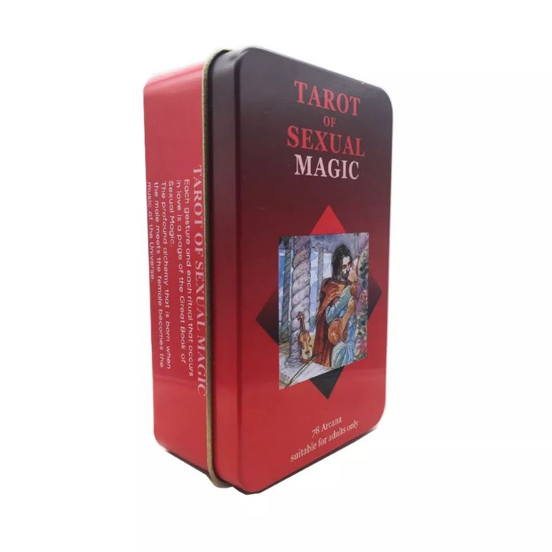 Magic Tarot dengan Kotak Kaleng pinggiran Merah