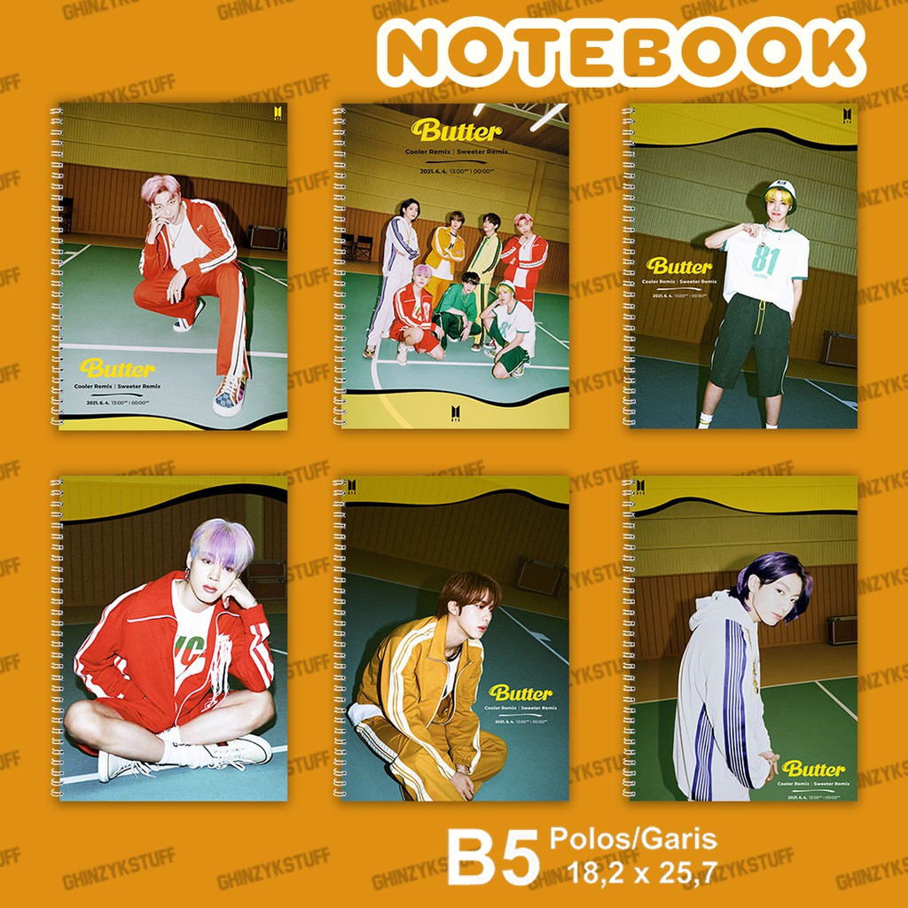 

Notebook KPOP BTS Butter Single Album Ukuran B5 18,2 x 25,7 cm Seri 1