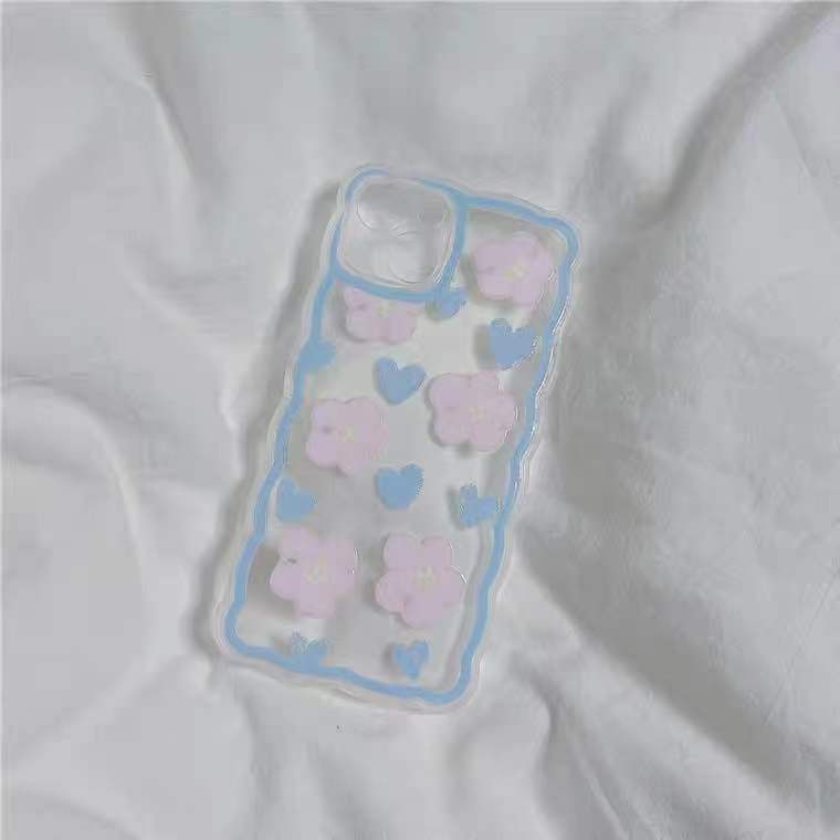 Soft Case Silikon TPU Transparan Motif Bunga Pink Untuk IPhone 13 12 Mini 11 10 Pro XS Max X XR 8 7 6 6S Plus SE 2020