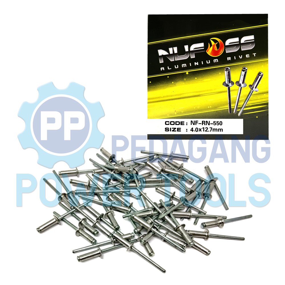 NUFOSS 550 PAKU RIVET 4 x 12.7 MM 1.000 PCS BLIND RIPET RIFET TEMBAK