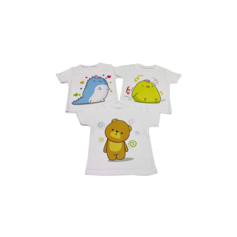 3pcs Kaos Oblong Anak 1-5th size S, M, L, XL/Kaos Anak/Kaos Unisex/Baju Lengan Pendek Anak/Kaos Bayi