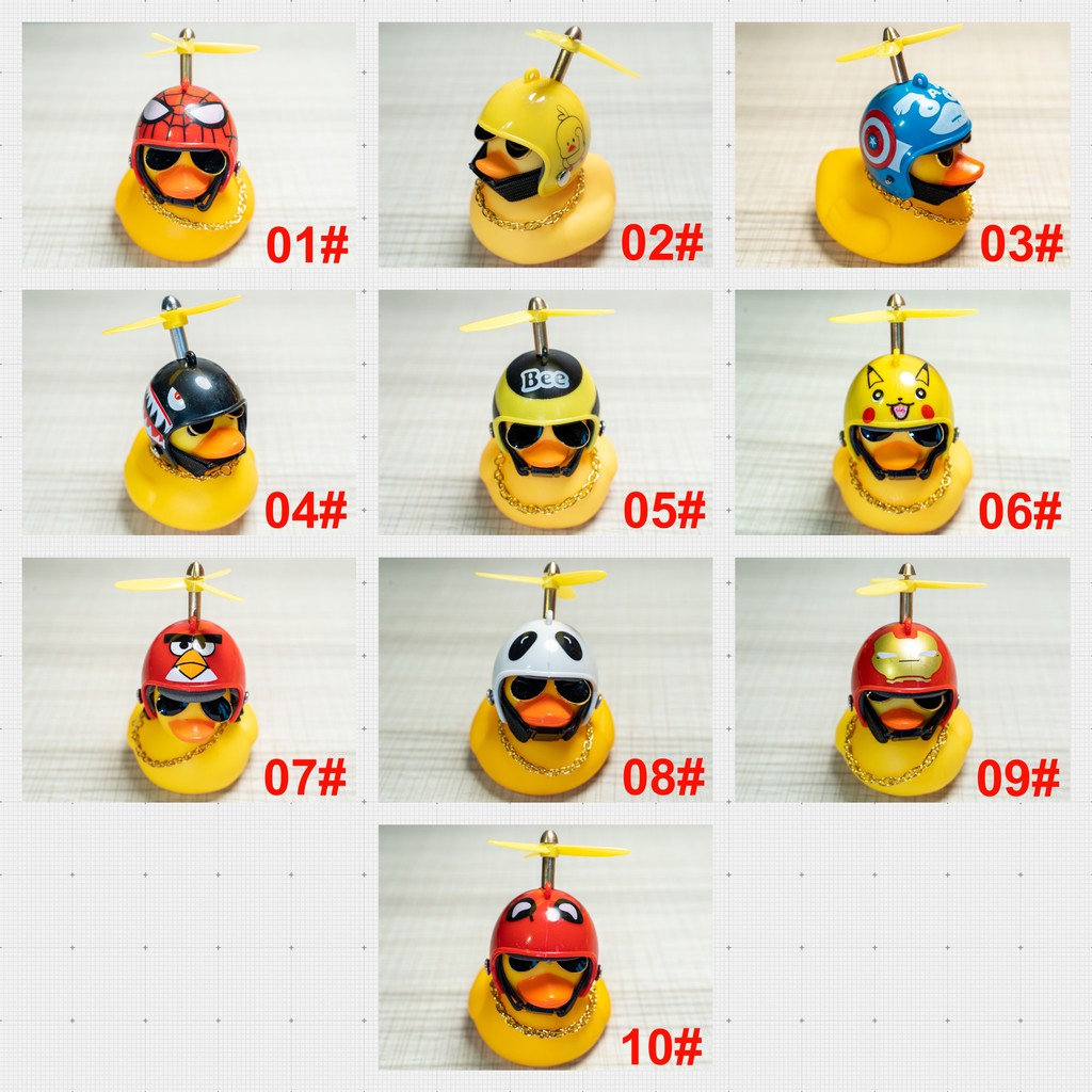 Bebek Sepeda Bell Aksesoris Dekorasi Mobil Bebek Kuning Kecil Helm LED Spion Mobil bebek yellow