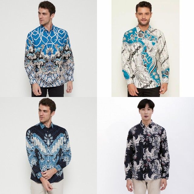 M231 Kemeja Pria Batik Panjang Biru 1728