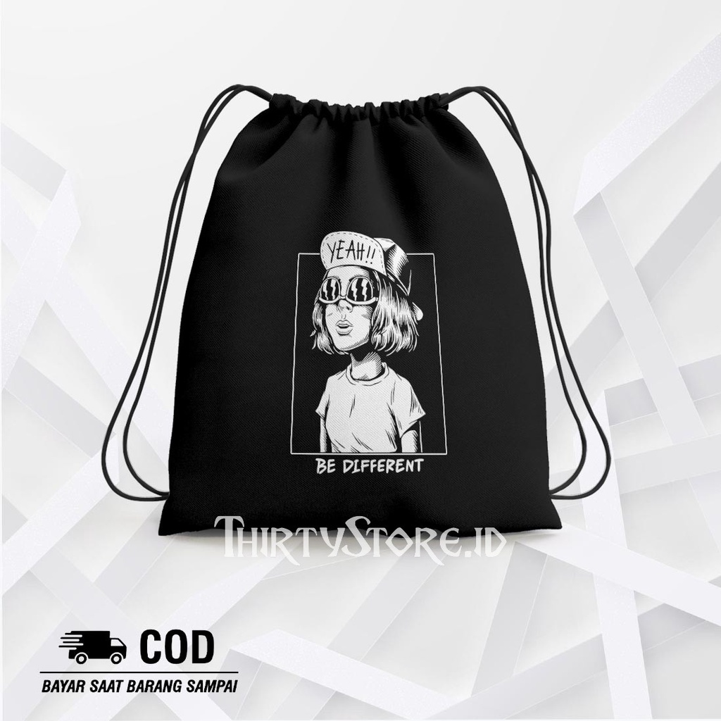 Tas Serut String Bag Be Different - Drawstring Bag Waterproof | Thirty Store.Id