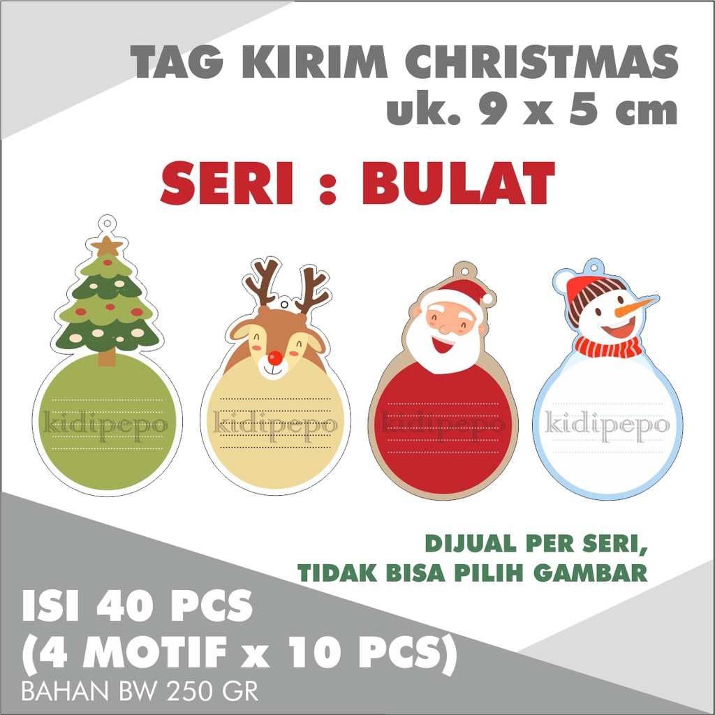 

HANGTAG KIRIM CHRISTMAS - SERI BULAT – ISI 40 PCS