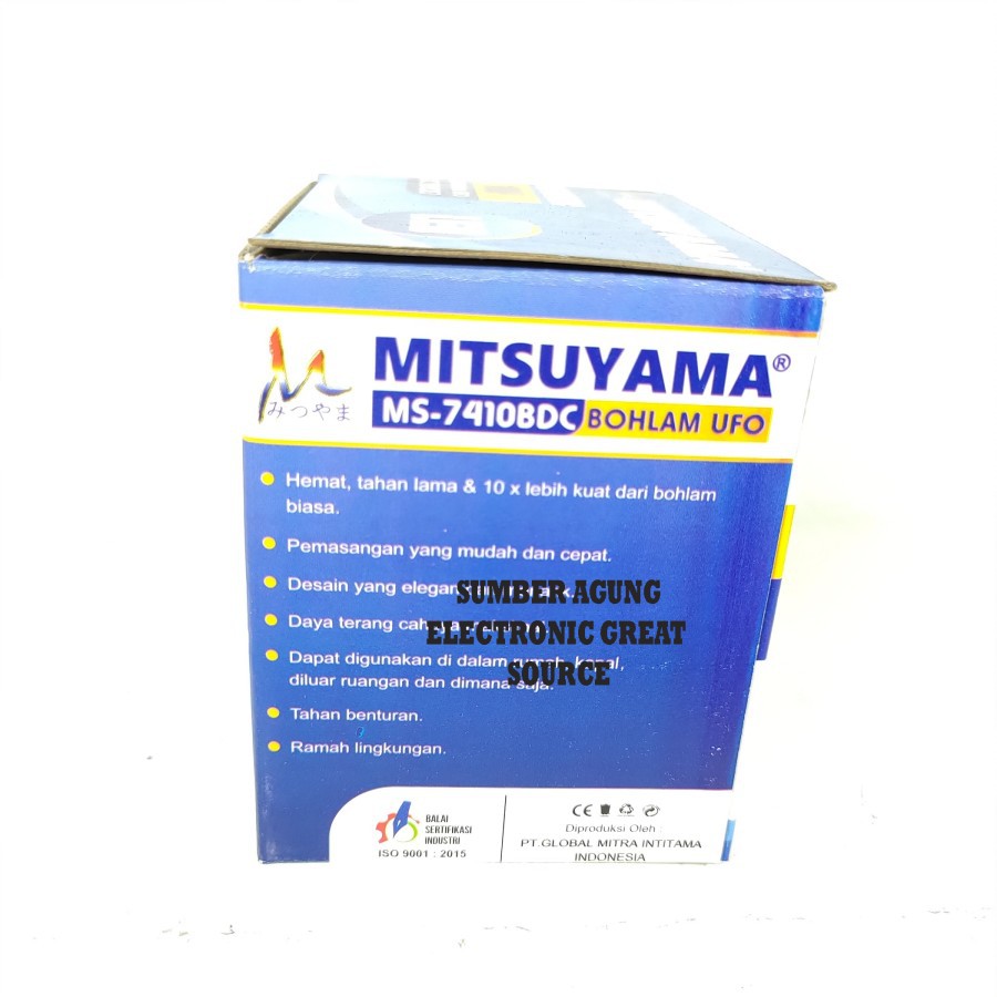 Mitsuyama Lampu Aki Ufo MS7410BDC 10W DC 12V 12 Volt Cahaya Putih Kabe