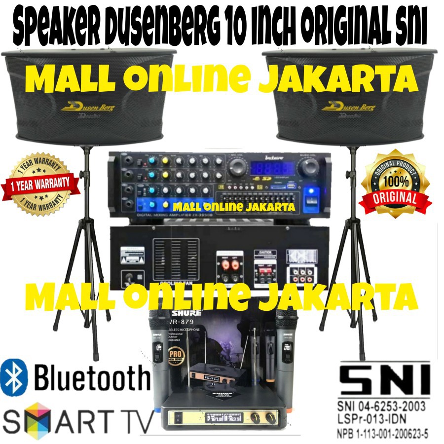 Paket speaker dusenberg 10 inch original SNI bluetooth karaoke