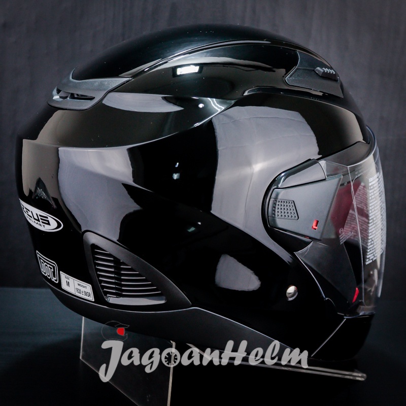 ZEUS HELM ZS611C SOLID | BLACK METALIC |  ZS 611C | ZS-611C | Double Visor-4