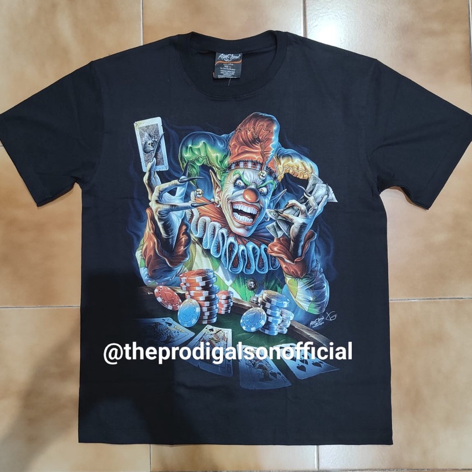 Kaos Rock Chang Import Size XL Joker Kartu Glow in The Dark