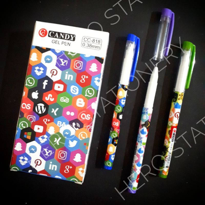 

Pen gel candy media sosial android 0.38 mm .12 unit