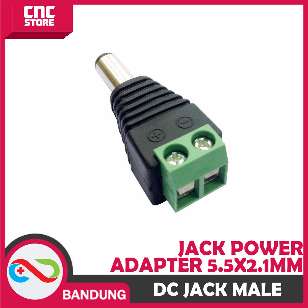 DC JACK MALE POWER ADAPTER 5.5X2.1MM BAUT SOCKET SOKET 2.1X5.5MM