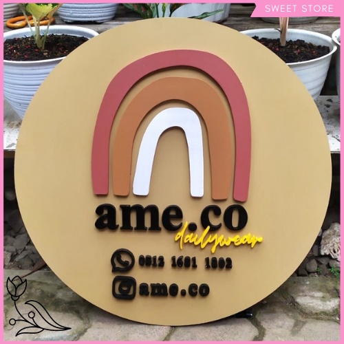 Logo Kayu Timbul Indoor Papan Logo Costum Logo Brand Costum Logo Toko Huruf Timbul