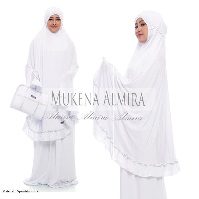 Mukena / Telekung / Sajadah Almira Spandek Sutra - Putih