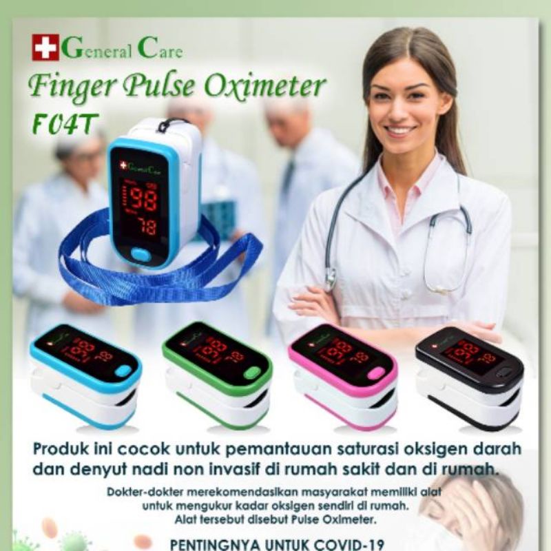 FINGER PULSE OXYMETER GENERAL CARE OXIMETER SATURASI GC ORIGINAL ALAT CEK KADAR OKSIGEN SP02 JANTUNG