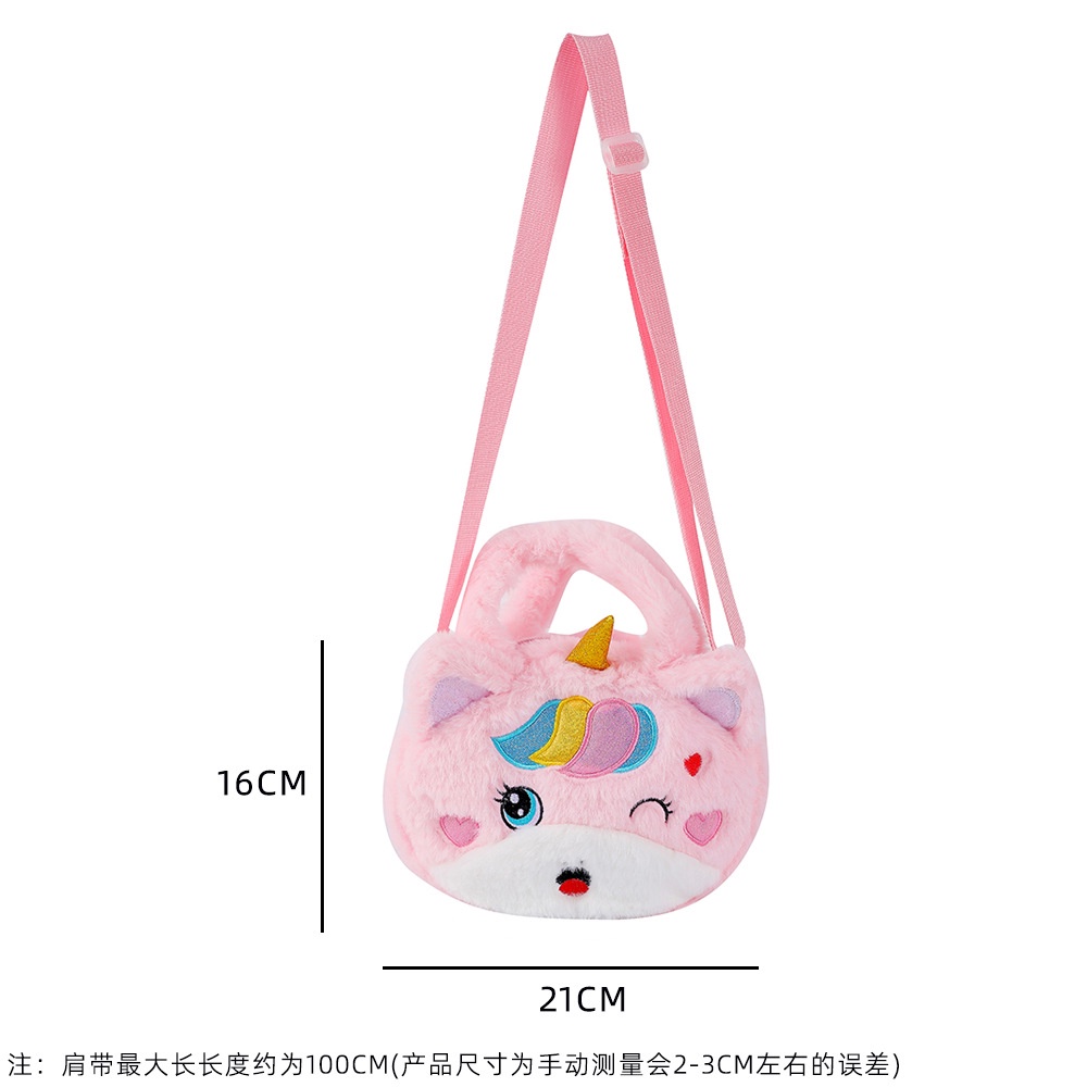 Sling Bag Tas Jalan Anak Perempuan Motif Bulu Unicorn Mata Kedip Tas Selempang Bulu Unicorn Tas Fashion Unicorn Anak Perempuan Kado Anak Tas Bahu Import Berkualitas