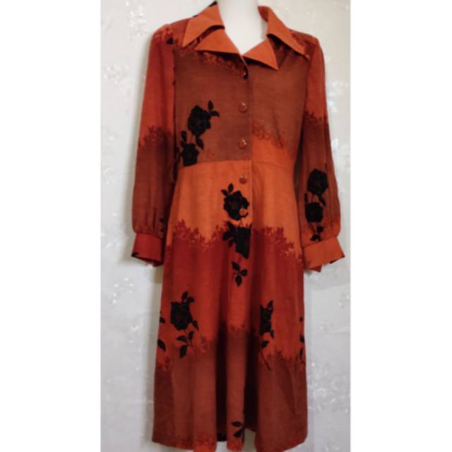 Tunik Long Dress Vintage Pl bagus murah preloved