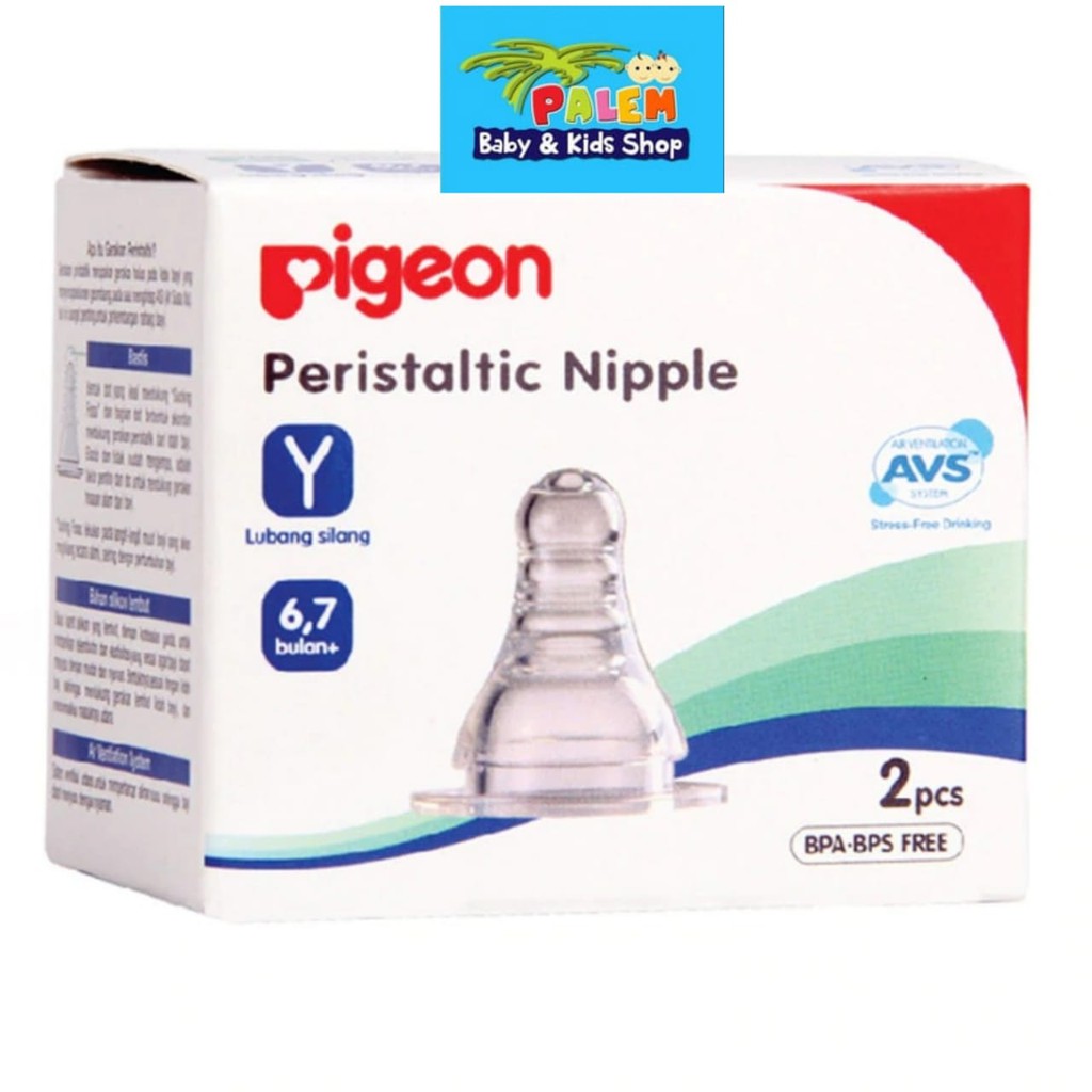 Pigeon peristaltic nipple size Y ISI 2pcs 1510