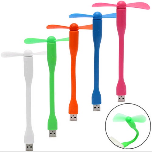 Kipas Angin USB Mini Flexibel Portable Travel Fan Colok Powerbank Laptop CPU Portabel Kecil Warna 2 Baling Baling2 Power Bank