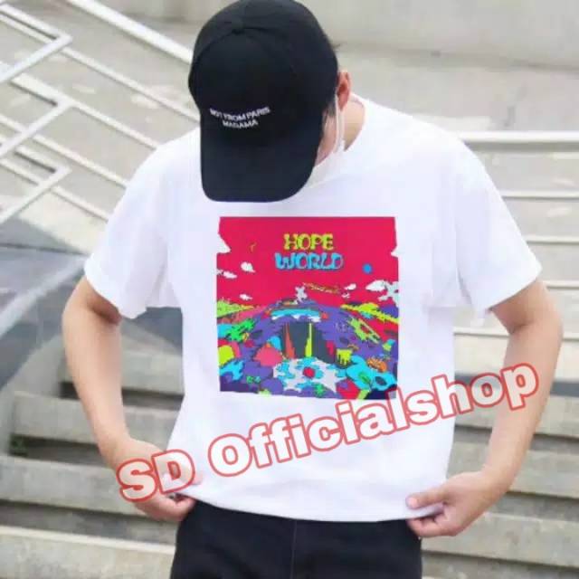 Kaos kpop premium combat HOPE WORLD JHOPE print besar