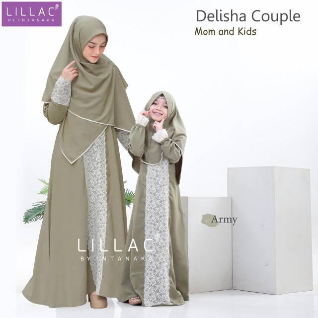 Delisha Couple by Lilac Intanaka/ Gamis Syari Wanita Ibu dan Anak Perempuan