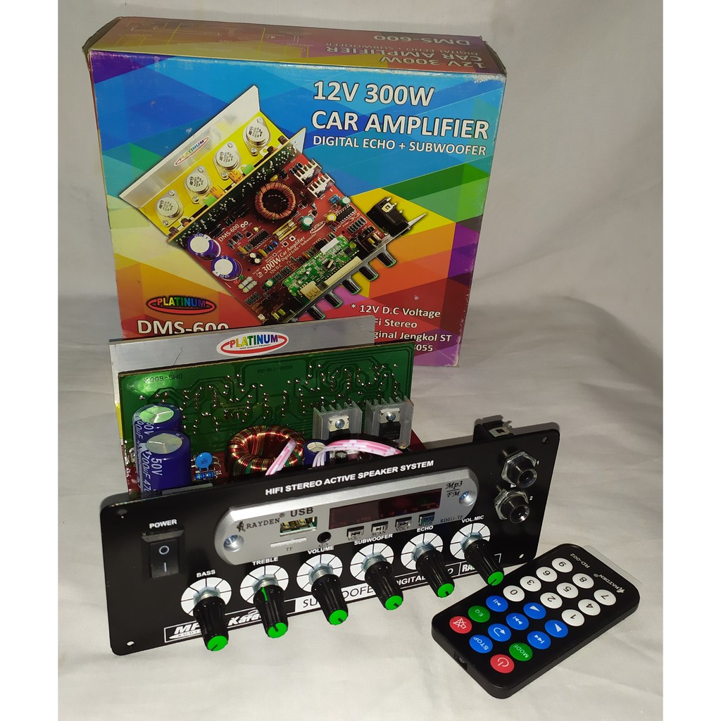 Kit Audio Mobil DMS-600 Car Amplifier Plus Lubang MP3-Echo-Subwoofer-DC 12v 300W Original Jengkolan