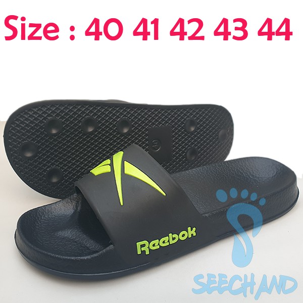 (Bisa COD Lurs) Sandal Pria Karet 3D jumbo size / Sendal Slop Slide Fulgere RBK Hijau Stabilo
