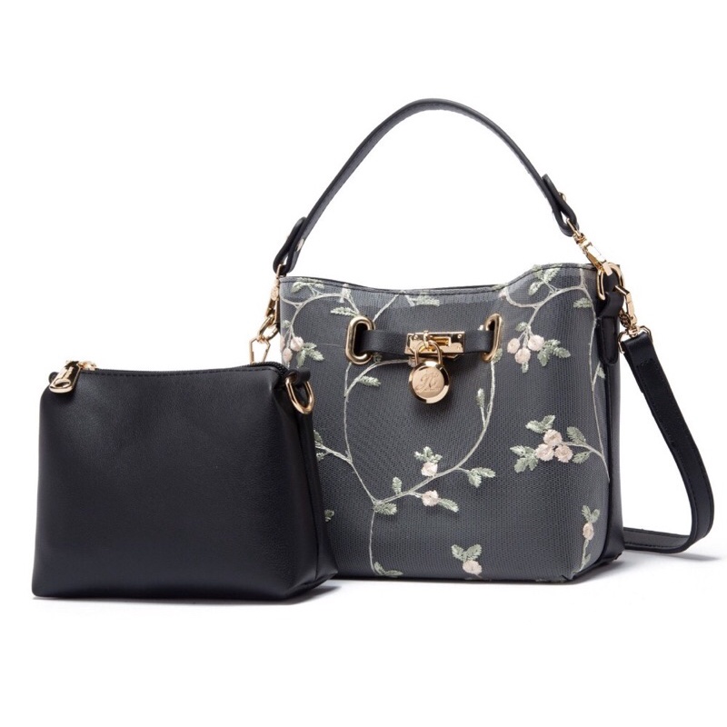 Tas Selempang Jimshoney Claryn Bag Jims Honey Original - Tas Fashion Slingbag 2in1 Tas Unik Floral