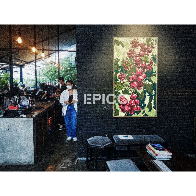 Lukisan Abstrak Modern Art | Lukisan Kopi Minimalis Modern Cafe | Hiasan Dinding Wall Art Print Keda