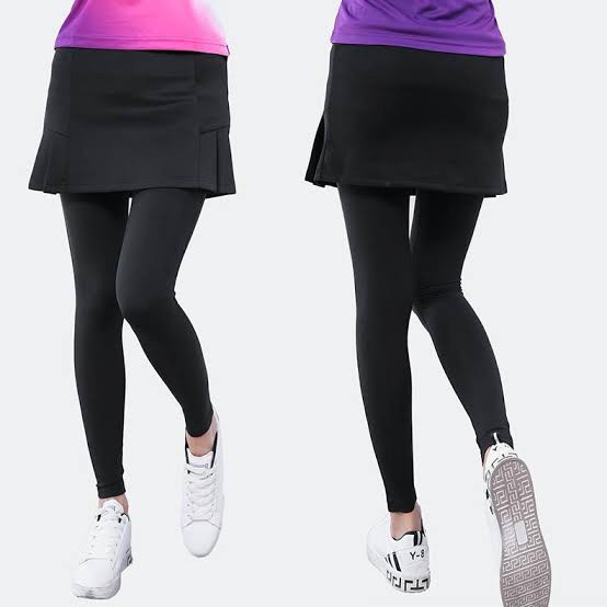 TYN leging rok 2in1 sepasang rok leging sporty leging rok olahraga celana leging rok panjang