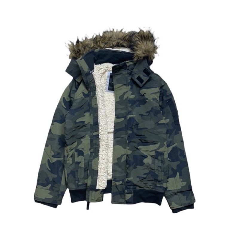 Hollister All Weather Sherpa Lined Bomber Jacket Camouflage Original