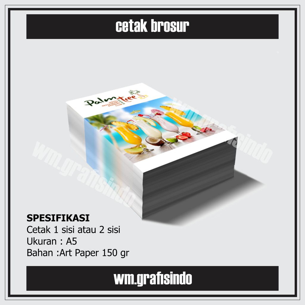 

Cetak Brosur Flyer A5 Art Paper 150 gr Full Color Custom Minimal 50 Lembar Murah