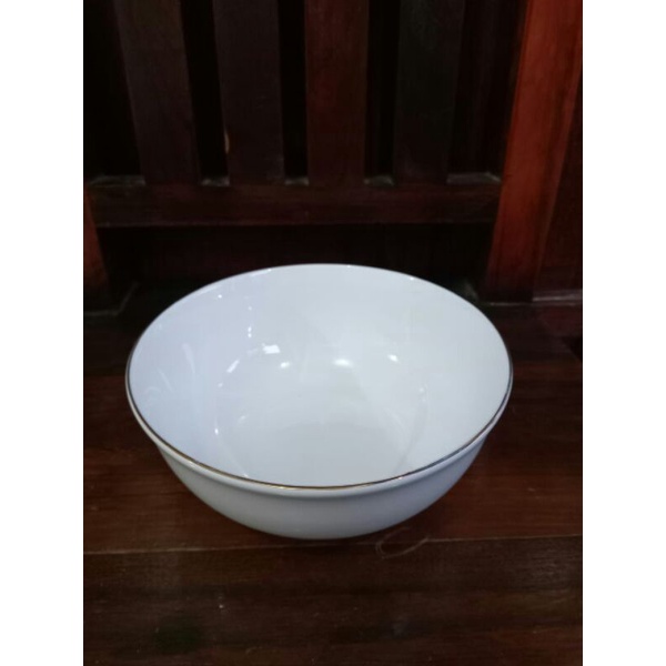 Mangkok Keramik List Emas Indo Keramik/Mangkok Sup/Mangkok Sop/Mangkok Ramen/Mangkuk